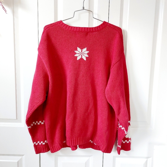 Fairisle Beaded Snowman‎ & Snowflake Zip Cardigan Croft & Barrow Xlarge Frosty - Picture 2 of 5